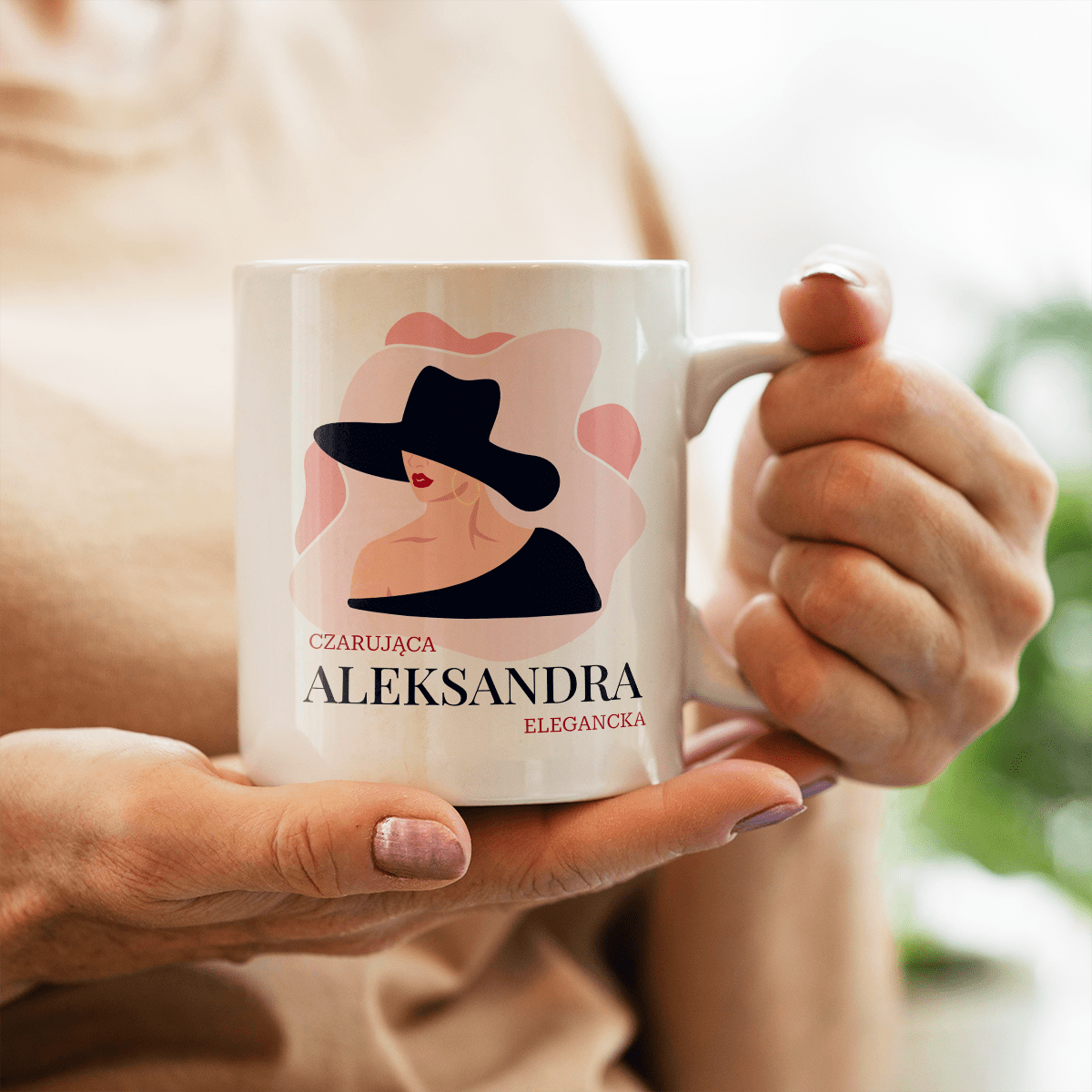 Elegancka lady - 1x Kubek z nadrukiem, spersonalizowany prezent dla kobiety - Adamell.pl