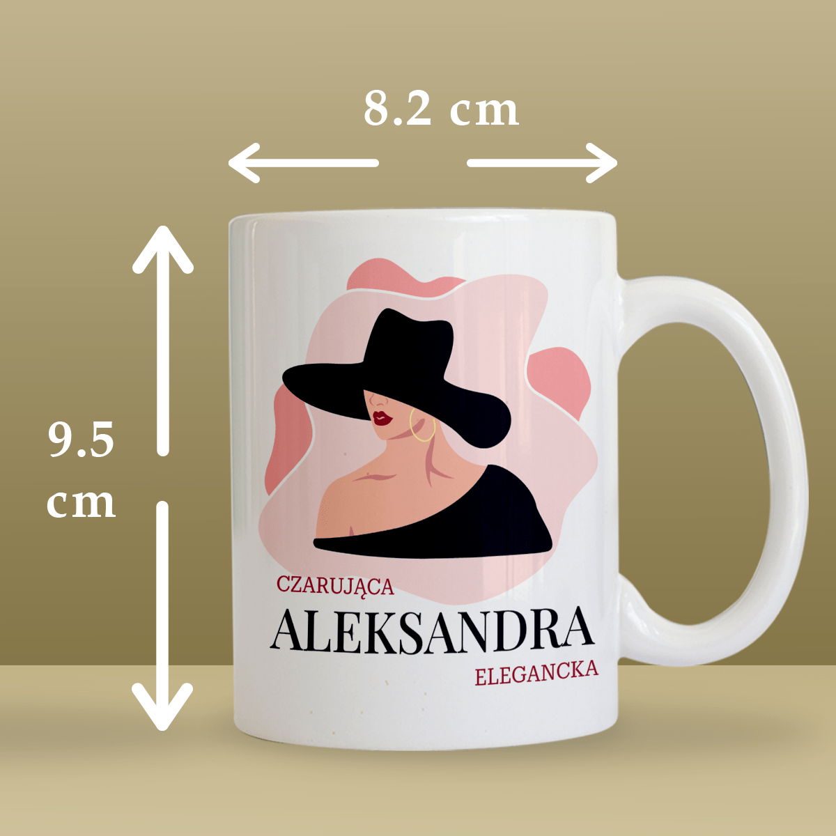 Elegancka lady - 1x Kubek z nadrukiem, spersonalizowany prezent dla kobiety - Adamell.pl