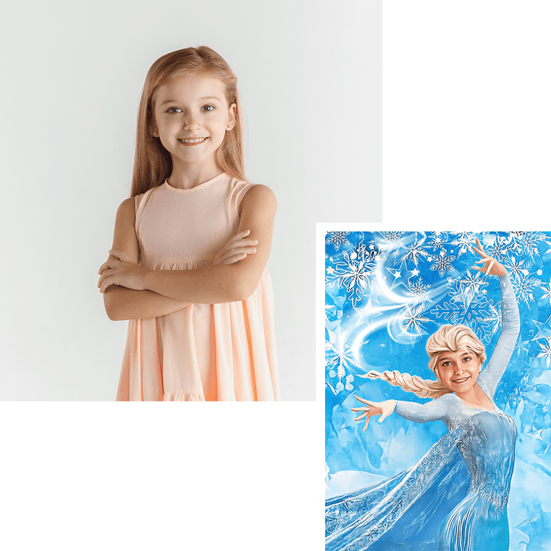 Elsa Frozen - druk na płótnie, spersonalizowany prezent dziecka - Adamell.pl