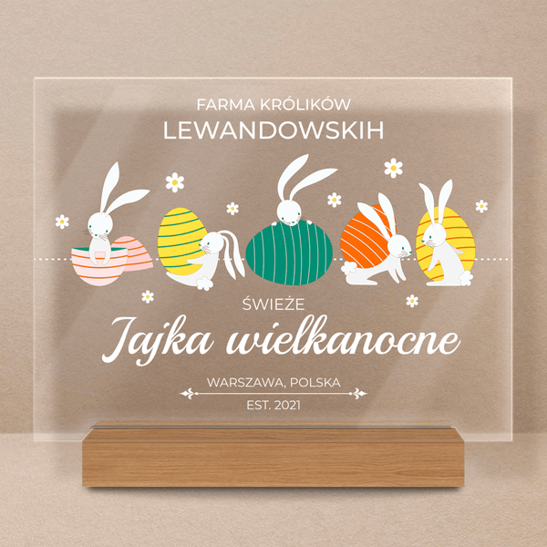 Farma królików - Druk na szkle, spersonalizowany prezent na Wielkanoc - Adamell.pl