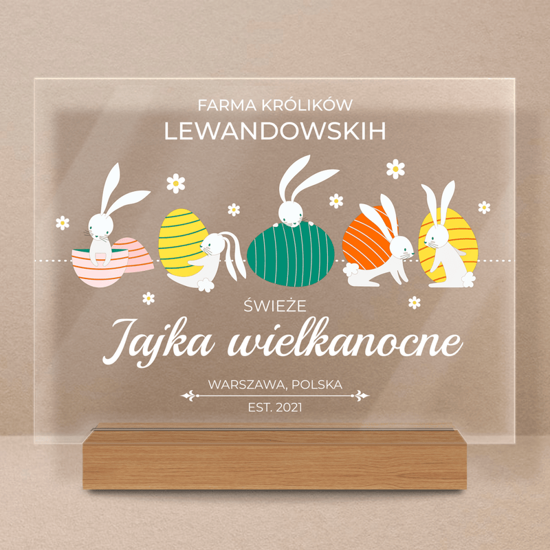 Farma królików - Druk na szkle, spersonalizowany prezent na Wielkanoc - Adamell.pl