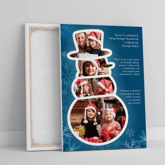 Fotokolaż bałwanek - druk na płótnie, spersonalizowany prezent dla dziecka - Adamell.pl