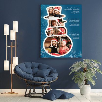 Fotokolaż bałwanek - druk na płótnie, spersonalizowany prezent dla dziecka - Adamell.pl