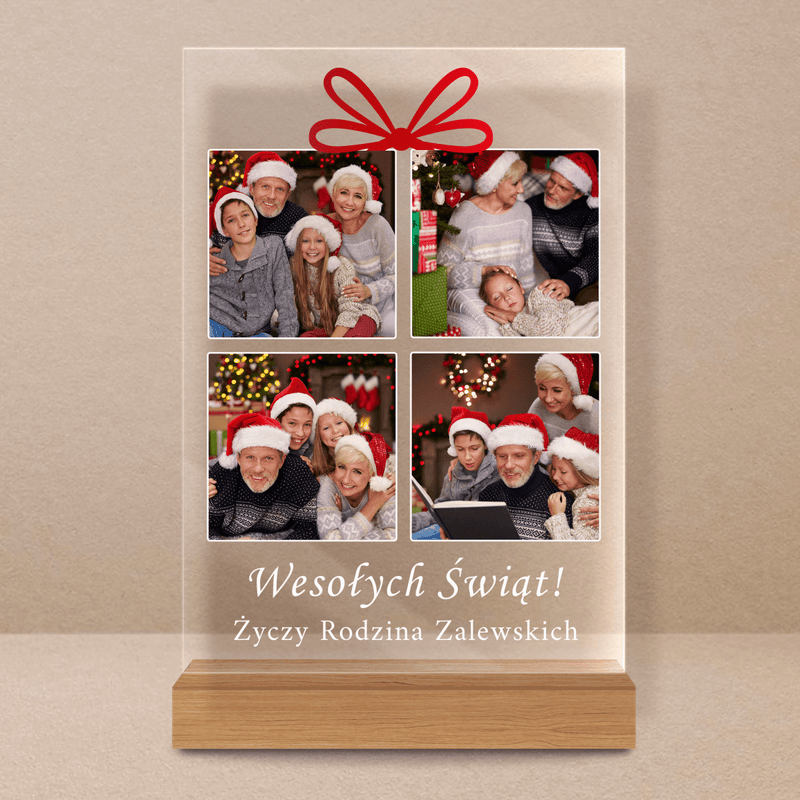 Fotokolaż świąteczny - Druk na szkle, spersonalizowany prezent dla rodziny - Adamell.pl