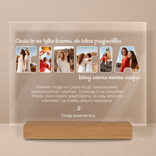 Fotonapis CIOCIA - Druk na szkle, spersonalizowany prezent dla cioci - Adamell.pl