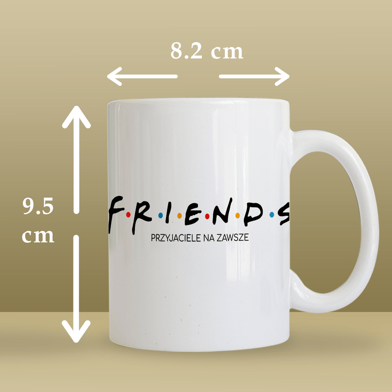Friends napis - 1x Kubek z nadrukiem, spersonalizowany prezent dla przyjaciela - Adamell.pl