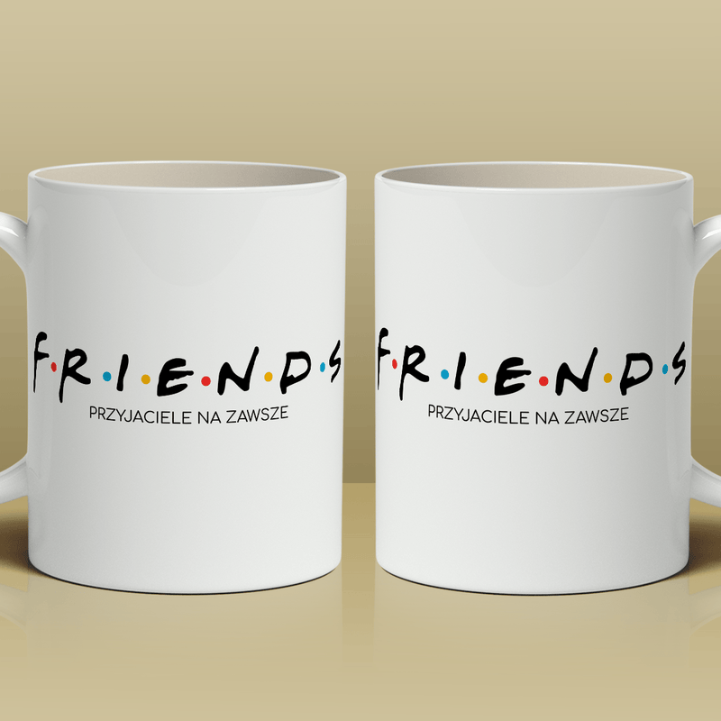 Friends napis - 1x Kubek z nadrukiem, spersonalizowany prezent dla przyjaciela - Adamell.pl