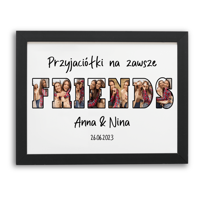 Friends napis - Druk na szkle, spersonalizowany prezent dla przyjaciółki - Adamell.pl - Wyjątkowe Prezenty
