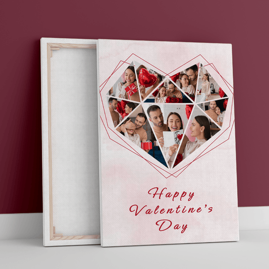 Geometryczne serce - druk na płótnie, spersonalizowany prezent dla niej - Adamell.pl