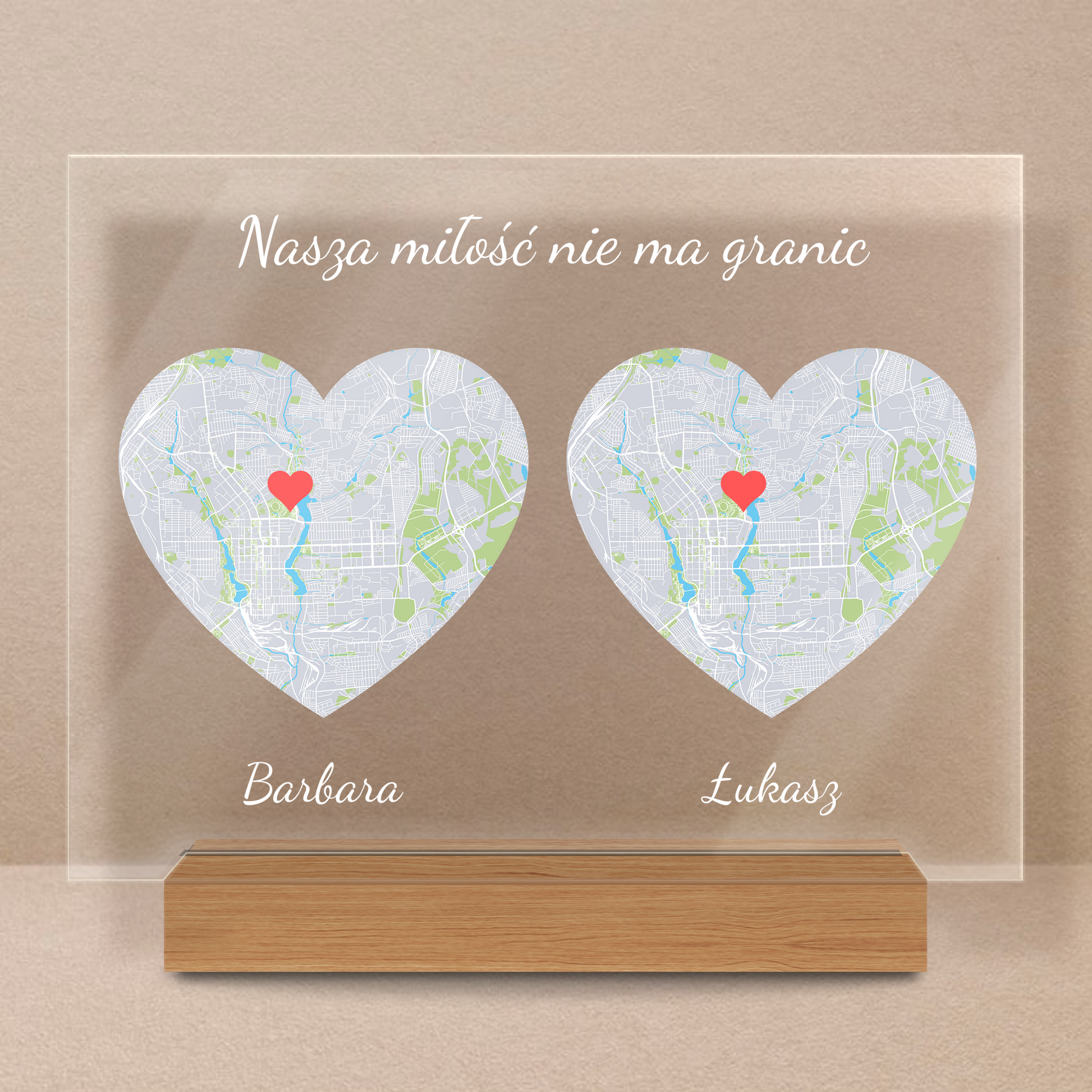 Miłość nie ma granic druk na szkle spersonalizowany prezent - Adamell.pl - Wyjątkowe Prezenty