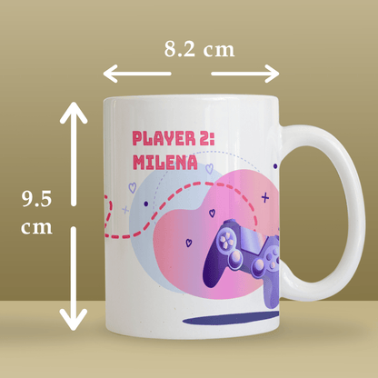 Gra w parze - Zestaw 2 x Kubek z nadrukiem, spersonalizowany prezent dla pary - Adamell.pl