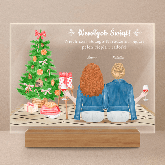 Grafika świąteczna siostry - Druk na szkle, spersonalizowany prezent dla siostry - Adamell.pl