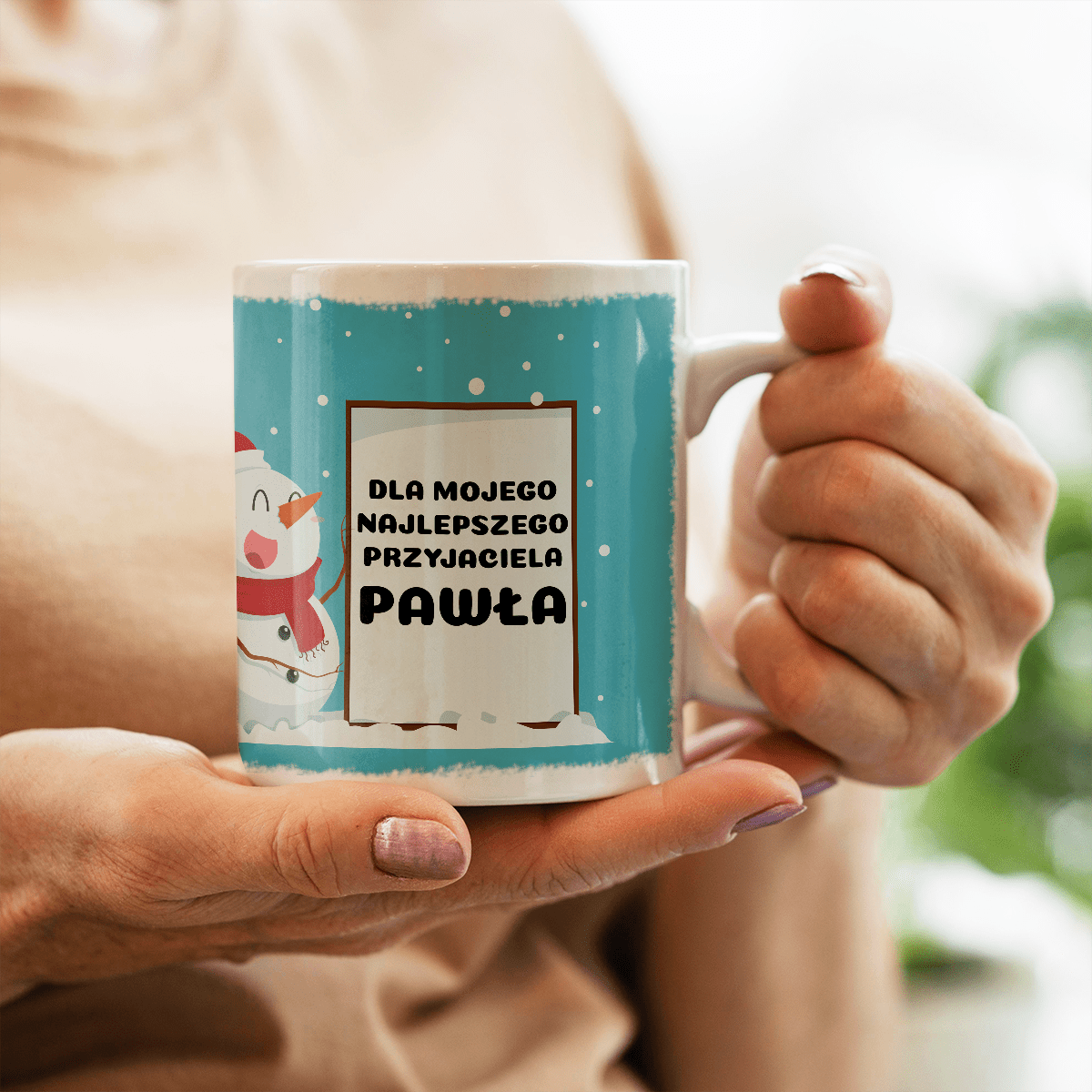 Grafika z bałwanem - Kubek z nadrukiem, spersonalizowany prezent - Adamell.pl