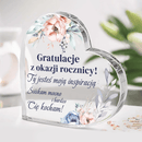 Gratulacje z okazji rocznicy - Szklane serce, spersonalizowany prezent dla pary - Adamell.pl
