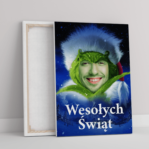 Grinch - druk na płótnie, spersonalizowany prezent dla niego - Adamell.pl
