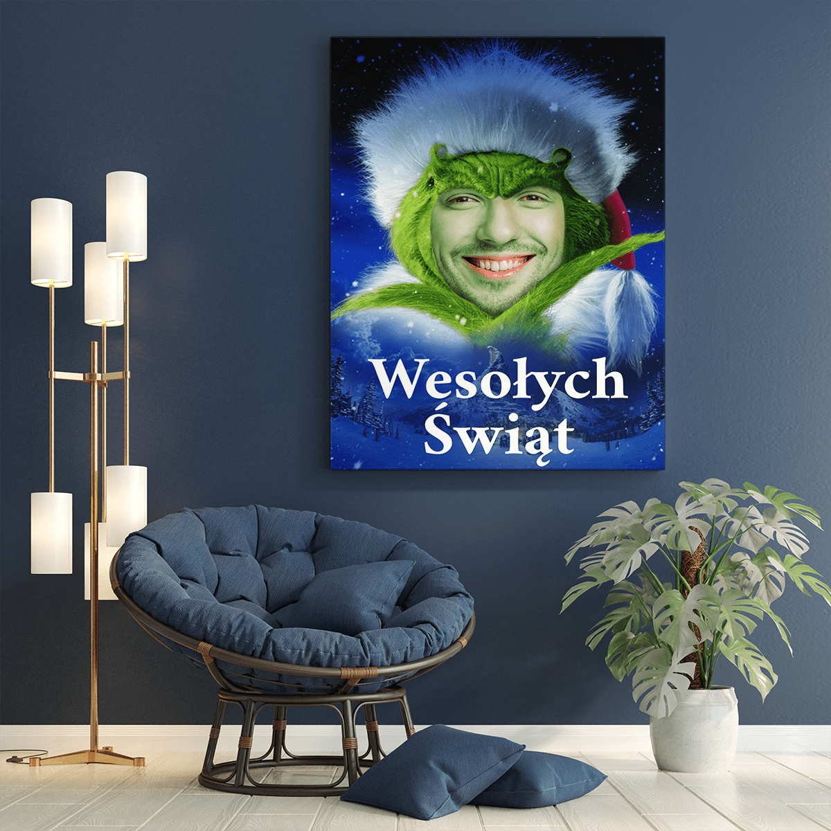 Grinch - druk na płótnie, spersonalizowany prezent dla niego - Adamell.pl