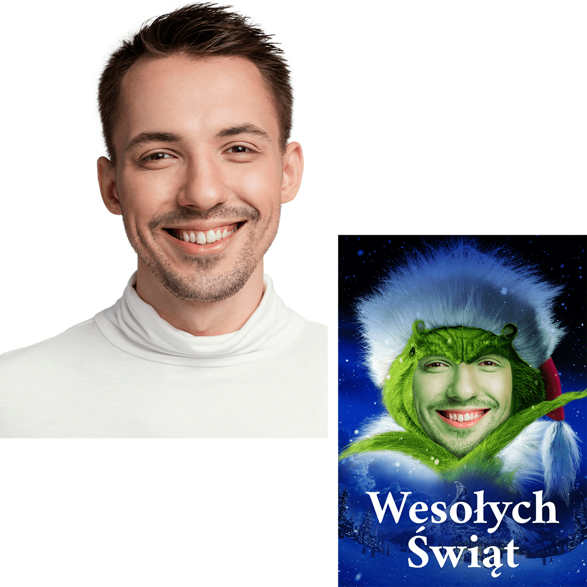Grinch - druk na płótnie, spersonalizowany prezent dla niego - Adamell.pl