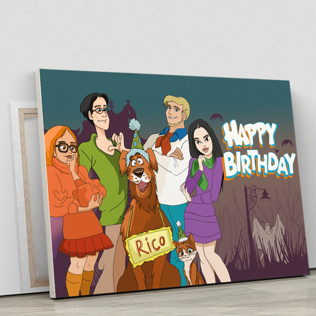 Grupa przyjaciół - Druk na płótnie, spersonalizowany prezent dla przyjaciela - Adamell.pl