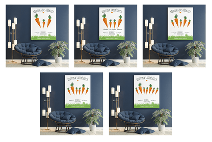 Grządka z marchewką - druk na płótnie, spersonalizowany prezent na Wielkanoc - Adamell.pl