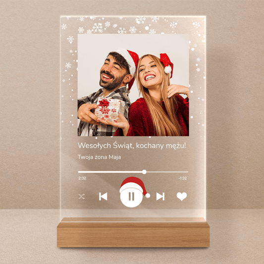 Gwiazdkowe życzenia dla ukochanego - Druk na szkle, spersonalizowany prezent dla męża - Adamell.pl