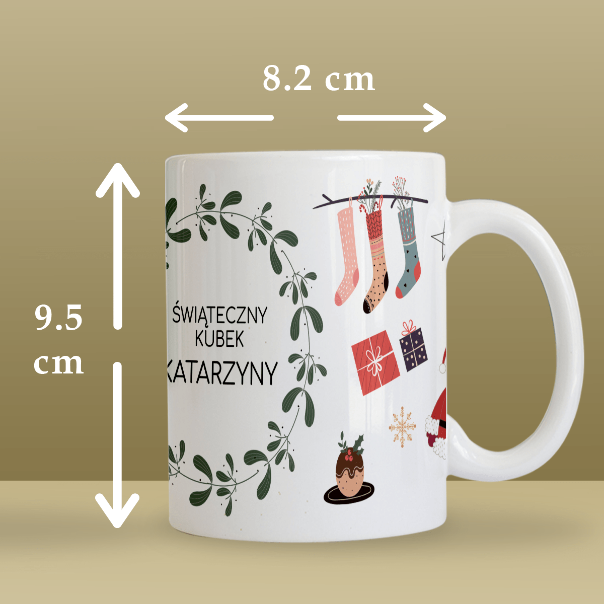 Gwiazdkowy klimat - 1x Kubek z nadrukiem, spersonalizowany prezent dla przyjaciółki - Adamell.pl