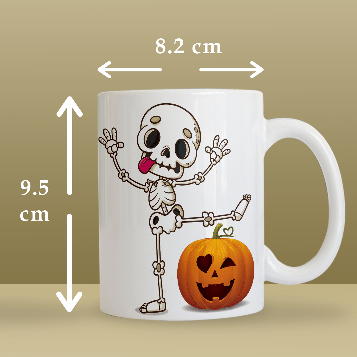 Halloween grafika + imię - 1x Kubek z nadrukiem, spersonalizowany prezent dla przyjaciela - Adamell.pl