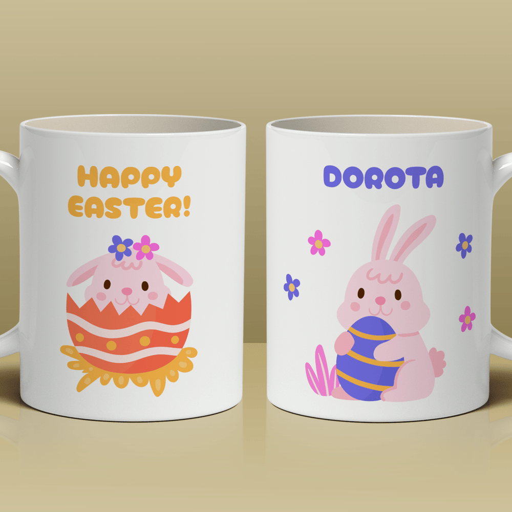 Happy Easter! - 1x Kubek z nadrukiem, spersonalizowany prezent dla niej - Adamell.pl