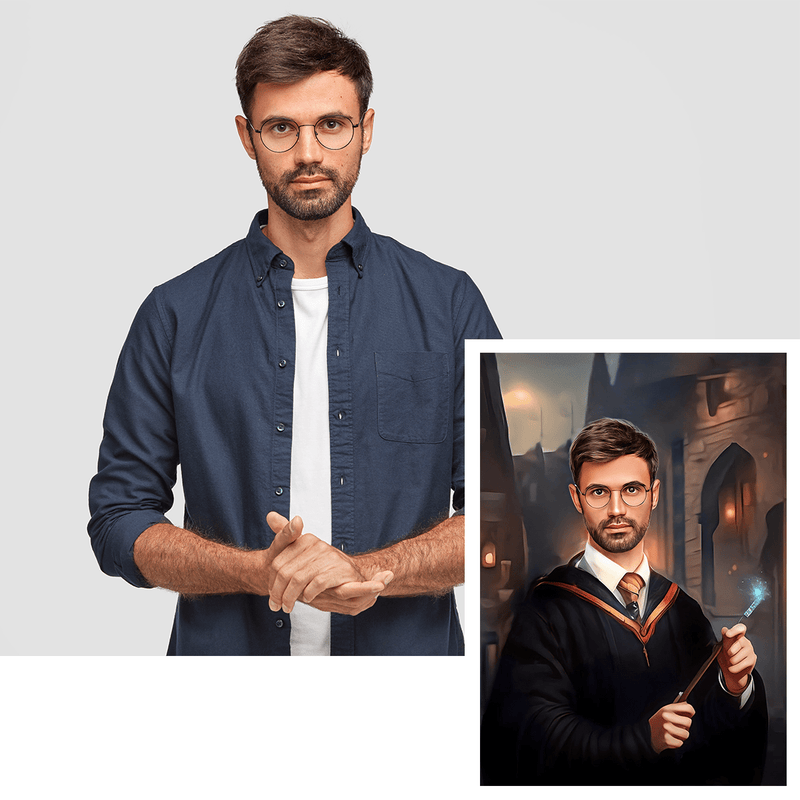 Harry Potter portret - druk na płótnie, spersonalizowany prezent dla niego - Adamell.pl