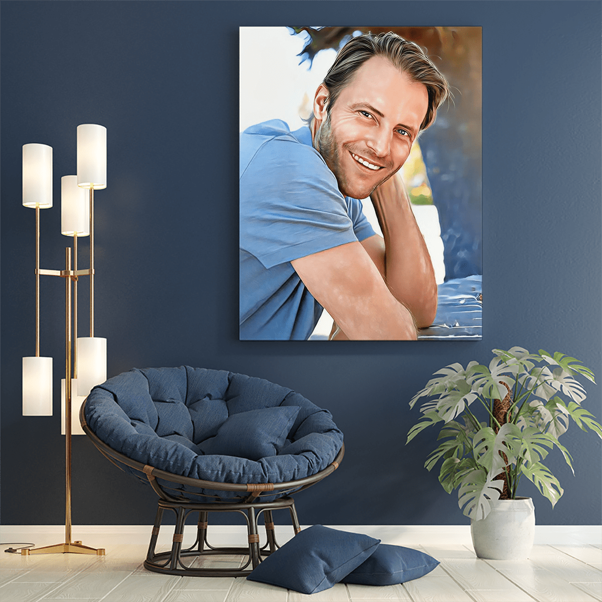 Hiperrealistyczny portret - druk na płótnie, spersonalizowany prezent dla niego - Adamell.pl