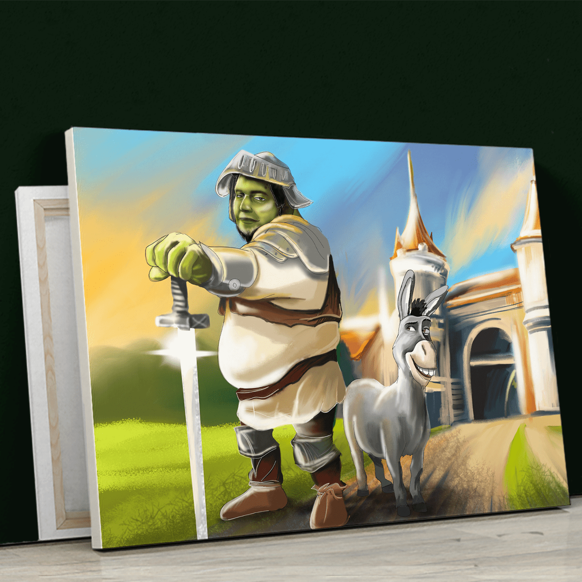 Ilustracja w stylu Shreka - Druk na płótnie, spersonalizowany prezent dla chłopaka - Adamell.pl