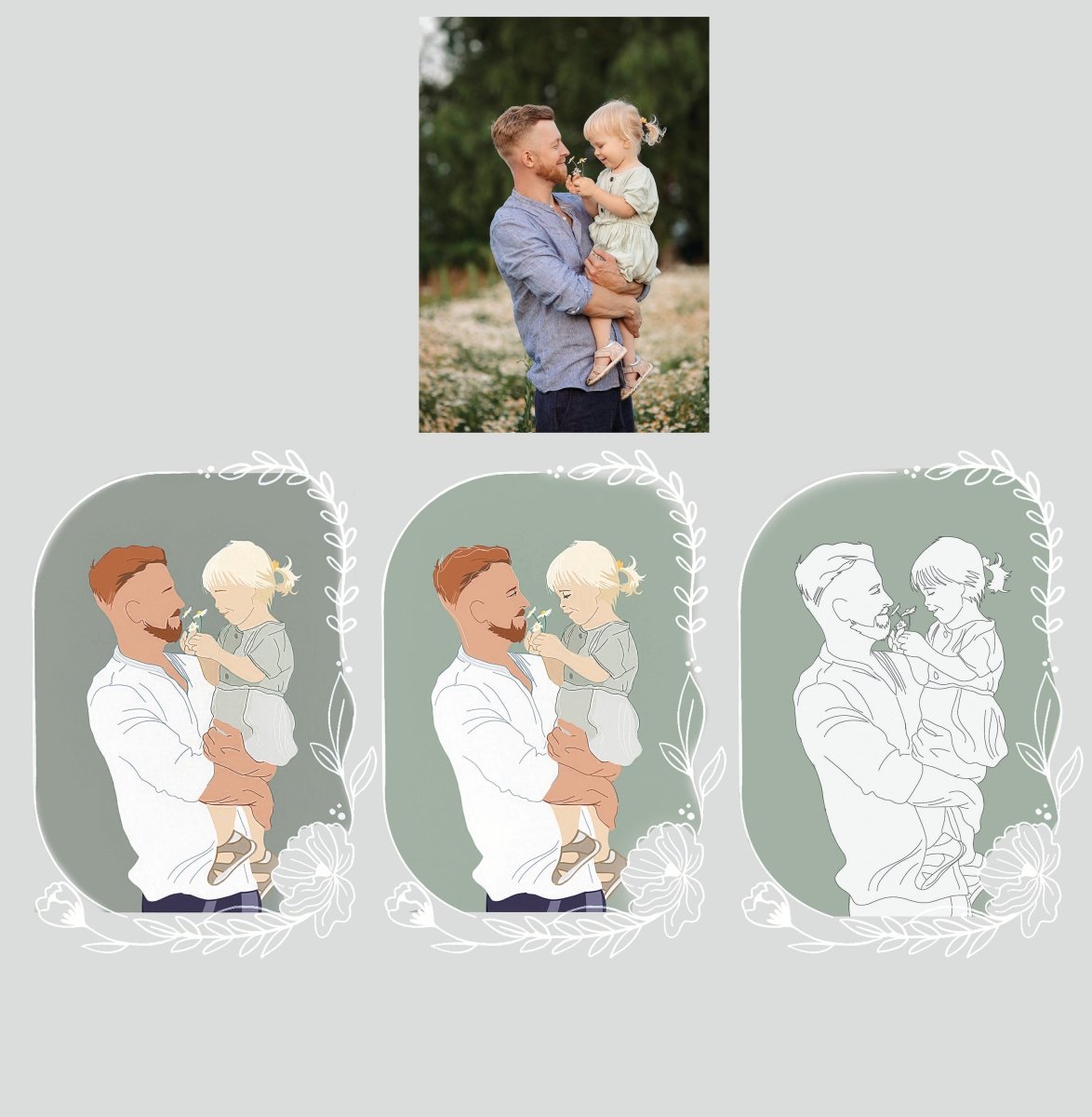 Ilustracja z tatą + napis - druk na płótnie, spersonalizowany prezent dla taty - Adamell.pl