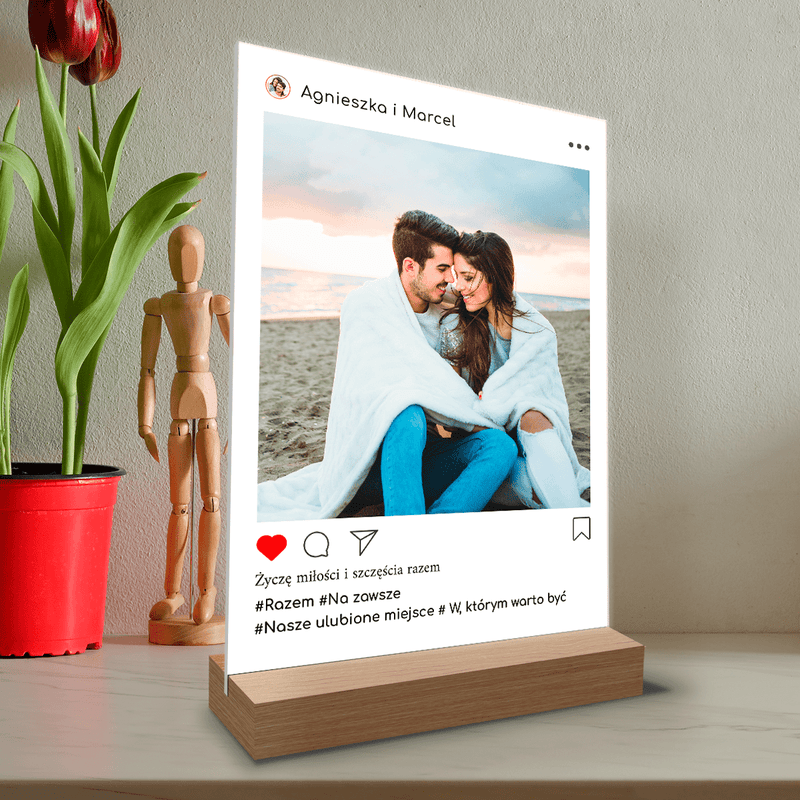 Instagram para - Druk na szkle, spersonalizowany prezent dla pary - Adamell.pl