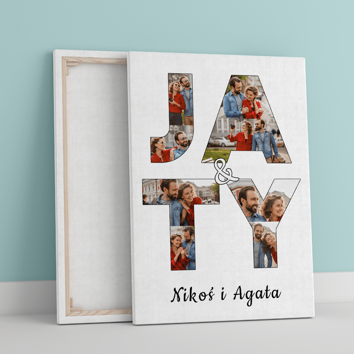 Ja i Ty - druk na płótnie, spersonalizowany prezent dla pary - Adamell.pl