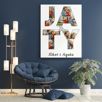Ja i Ty - druk na płótnie, spersonalizowany prezent dla pary - Adamell.pl
