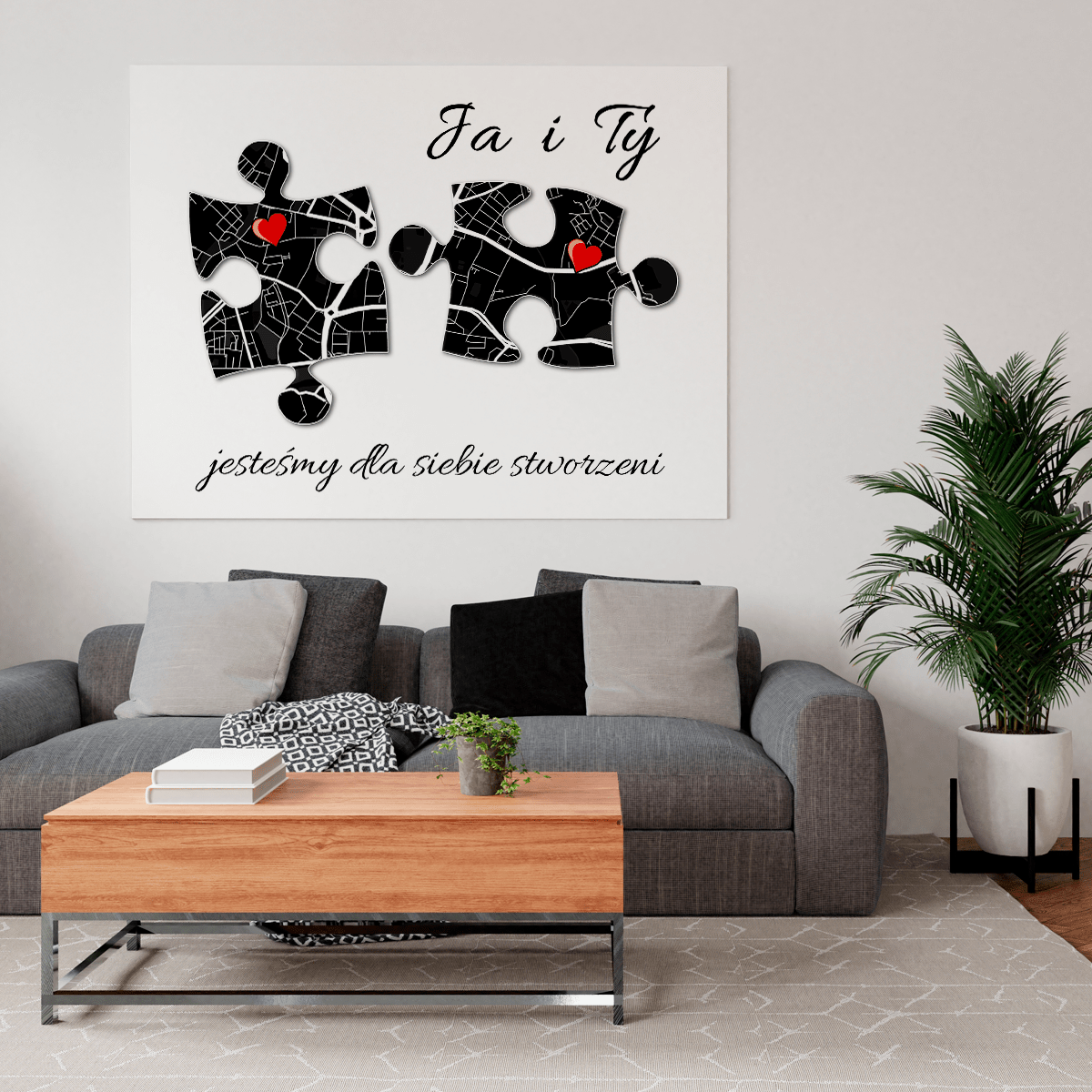 Ja i ty puzzle - druk na płótnie, spersonalizowany prezent dla pary - Adamell.pl