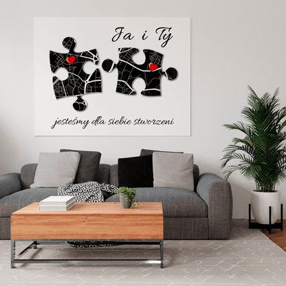 Ja i ty puzzle - druk na płótnie, spersonalizowany prezent dla pary - Adamell.pl