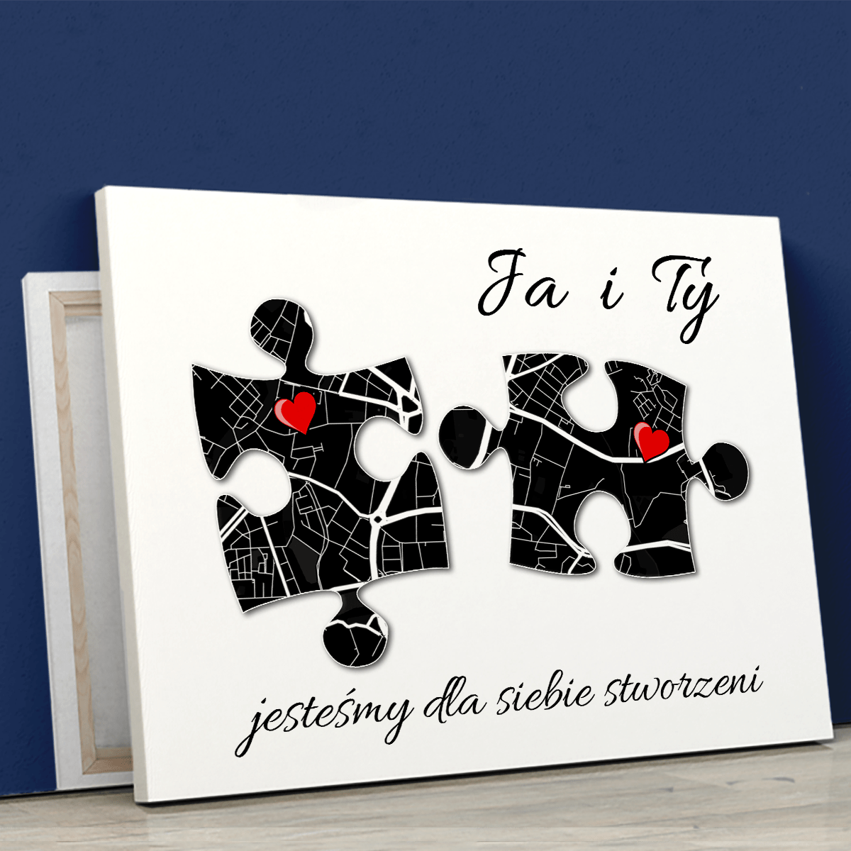 Ja i ty puzzle - druk na płótnie, spersonalizowany prezent dla pary - Adamell.pl
