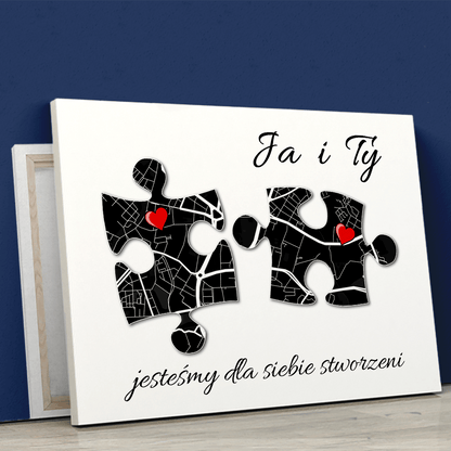 Ja i ty puzzle - druk na płótnie, spersonalizowany prezent dla pary - Adamell.pl