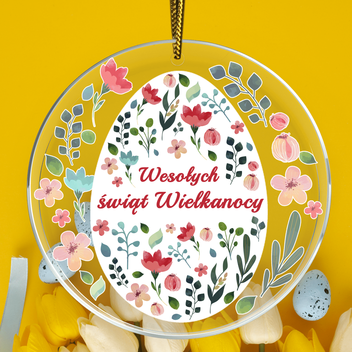 Jajko Wielkanocne - zawieszka akrylowa spersonalizowany prezent dla rodziców - Adamell.pl