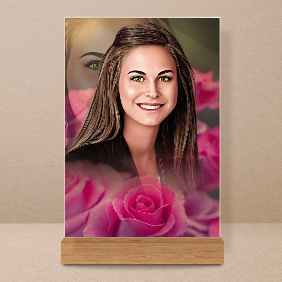 Jednoosobowy portret dziewczyny - Druk na szkle, spersonalizowany prezent - Adamell.pl - Wyjątkowe Prezenty