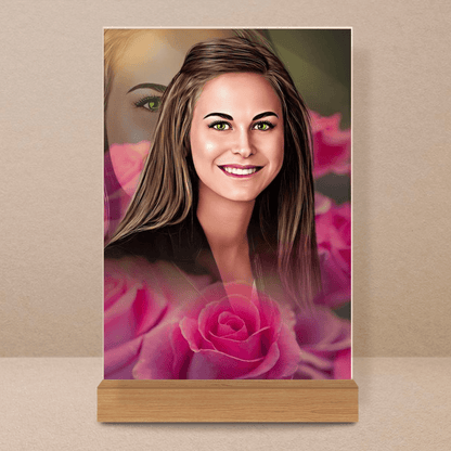 Jednoosobowy portret dziewczyny - Druk na szkle, spersonalizowany prezent - Adamell.pl - Wyjątkowe Prezenty