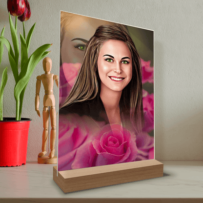 Jednoosobowy portret dziewczyny - Druk na szkle, spersonalizowany prezent - Adamell.pl - Wyjątkowe Prezenty