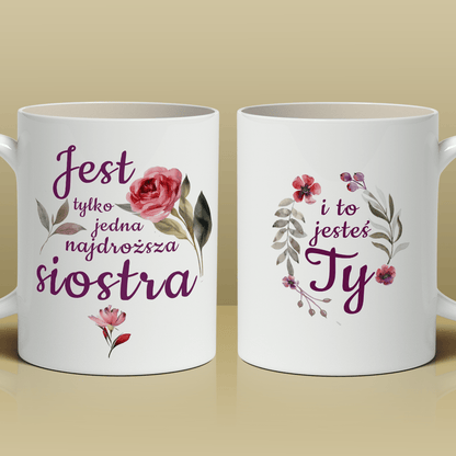 Jedyna siostra - 1x Kubek z nadrukiem, spersonalizowany prezent dla siostry - Adamell.pl