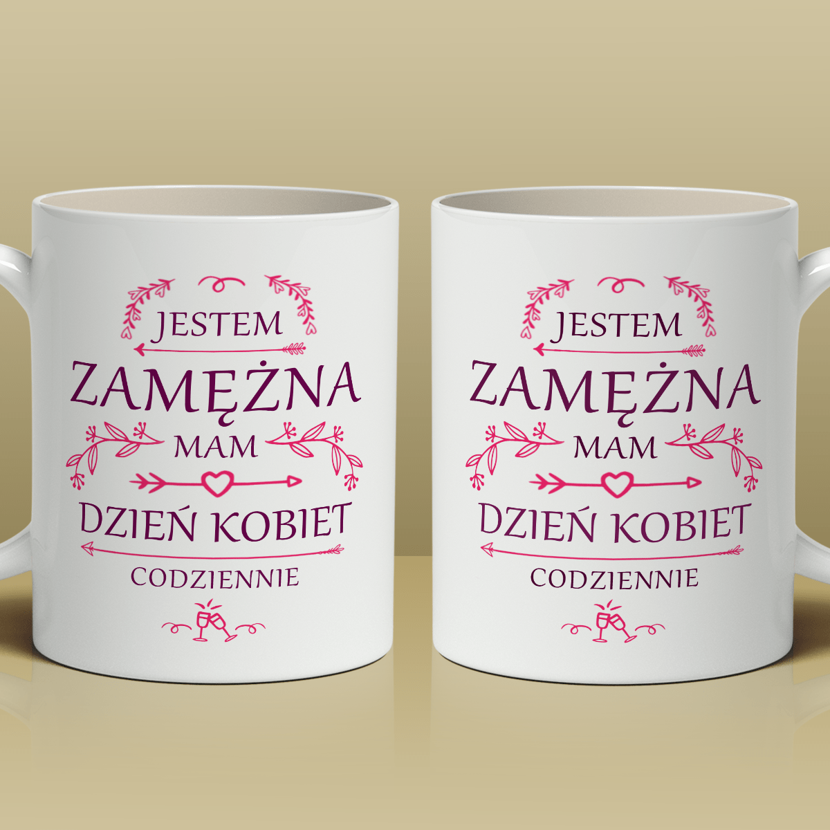 Jestem zamężna - 1x Kubek z nadrukiem, spersonalizowany prezent dla kobiety - Adamell.pl