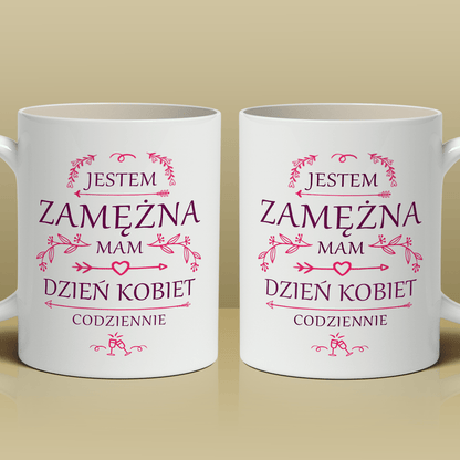 Jestem zamężna - 1x Kubek z nadrukiem, spersonalizowany prezent dla kobiety - Adamell.pl