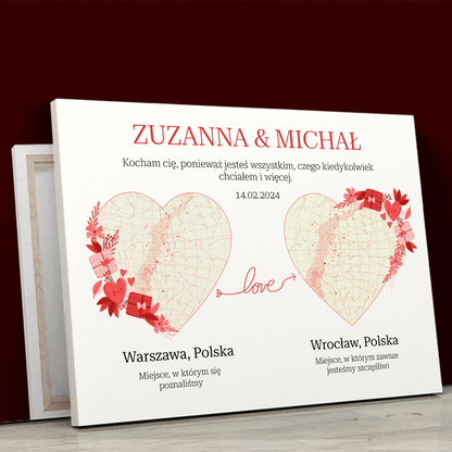 Jesteś dla mnie wszystkim - druk na płótnie, spersonalizowany prezent dla par - Adamell.pl