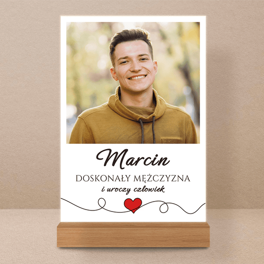 Jesteś doskonały! - Druk na szkle, spersonalizowany prezent dla niego - Adamell.pl