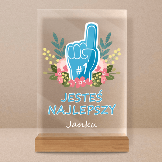 Jesteś najlepszy - Druk na szkle, spersonalizowany prezent dla niego - Adamell.pl - Wyjątkowe Prezenty