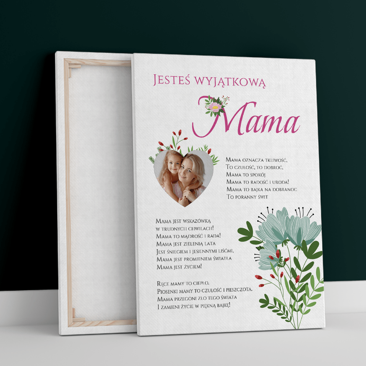 Jesteś wyjątkową mamą - druk na płótnie, spersonalizowany prezent dla mamy - Adamell.pl