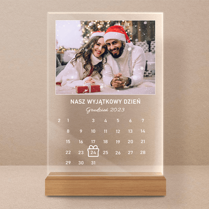 Kalendarz na święta para - Druk na szkle, spersonalizowany prezent dla pary - Adamell.pl